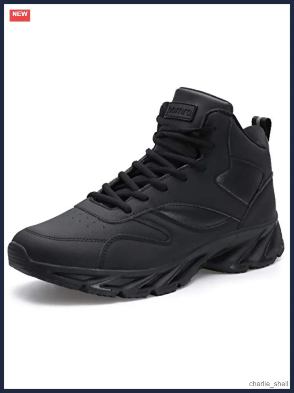 Men's High Top Synthetic Leather Sneakers Lace-Up Walking Shoes